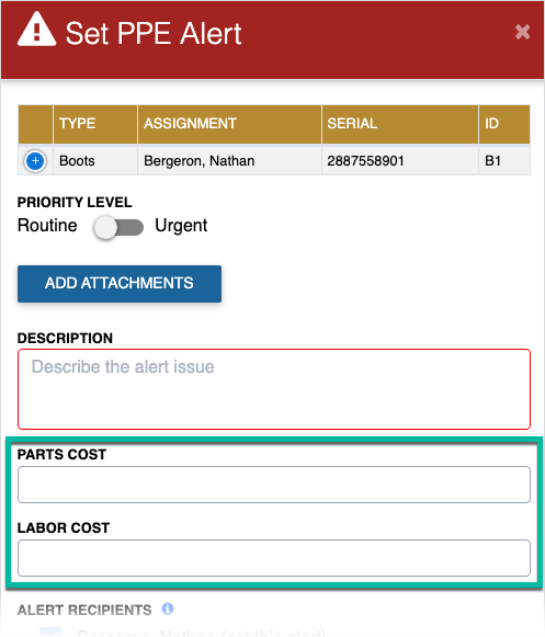 PPE module settings